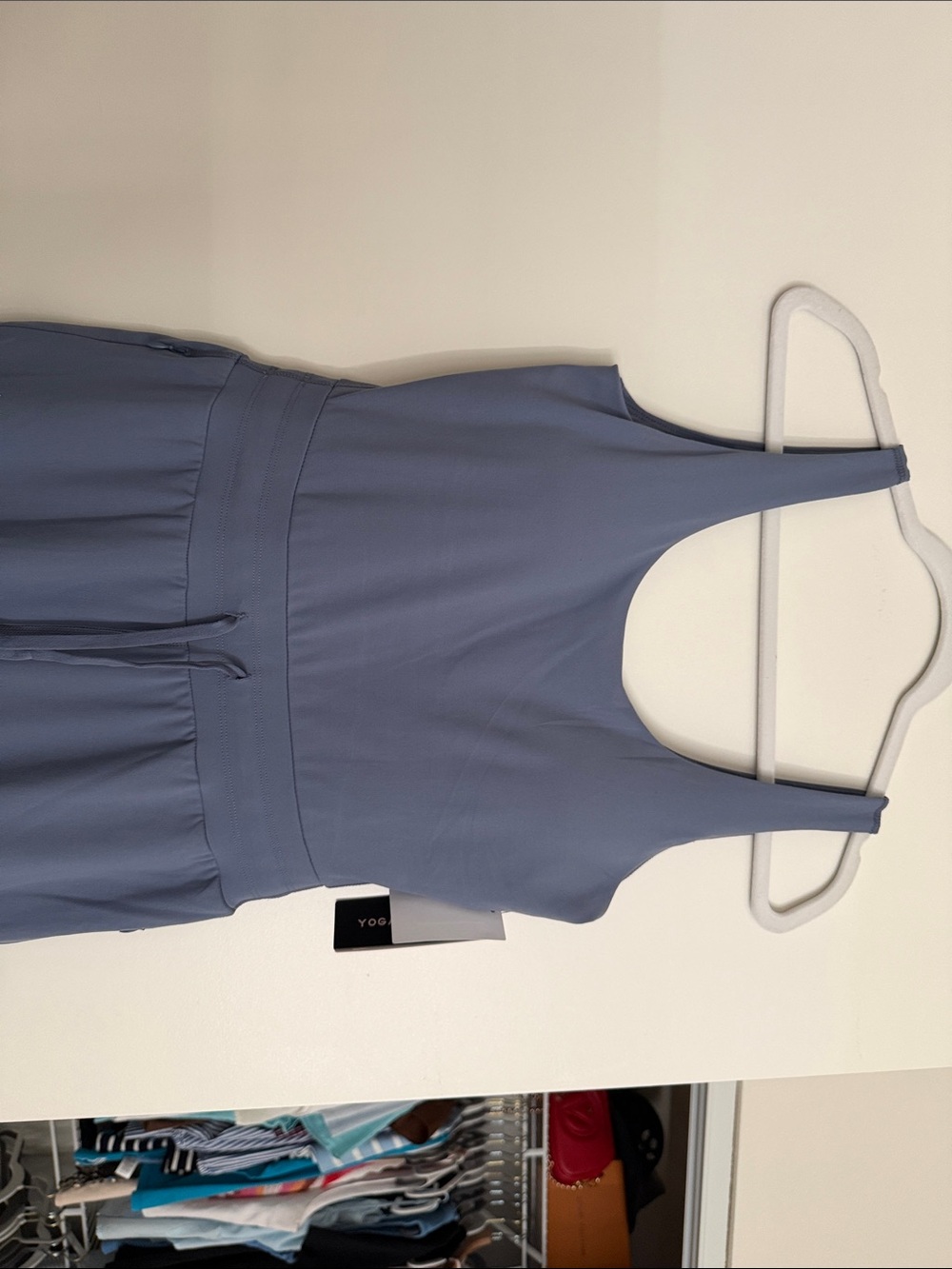 Yogalicious Dusty Blue Sleeveless Cargo Jumpsuit - Picture 5 of 6